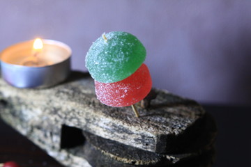 Christmas card background with marmalade