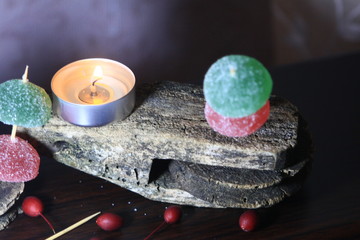 Christmas card background with marmalade