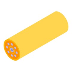 Yellow optic cable icon. Isometric of yellow optic cable vector icon for web design isolated on white background