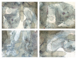 a set of gray-blue neutral abstract watercolor backgrounds