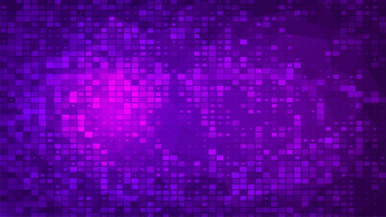 Abstract polygon background. Square pattern backdrop. Futuristic triangle mosaic. Random pixel tile grid. Modern technology graphic art. Cover, banner, flyer poster template. Stock vector illustration