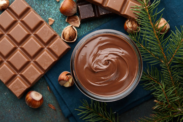 Hazelnut spread with nuts and chocolate