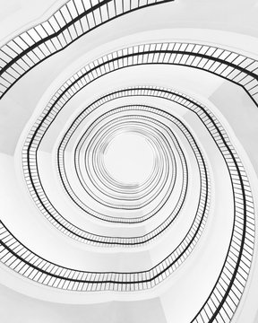 Spiral building stair