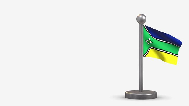 Amapa 3D waving flag animation on tiny flagpole.