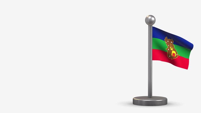 Amazonas State 3D waving flag animation on tiny flagpole.