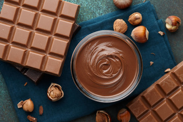 Hazelnut spread with nuts and chocolate