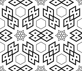 Naklejka premium Abstract thin line seamless pattern. Linear ornamental geometric background. Wrapping paper. Vector illustration. 