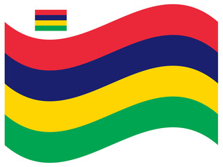 Wave Mauritius Flag Vector illustration Eps 10