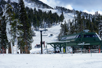The mountain and snow on winter season