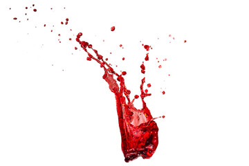Red splashes isolated on white background.