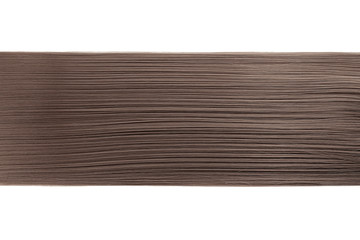 Brown hair on white background, isolated. Horizontal line