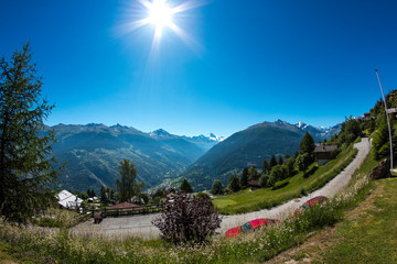 Sunshine and Mountains in Valais Switzerland