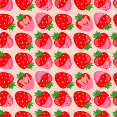 Vector pink chocolate covered strawberries pattern