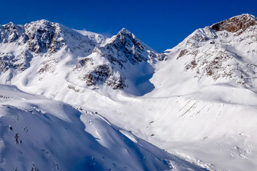 Ski resort on Stubai Glacier in Tyrol, Austria