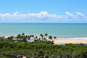 Fototapeta na wymiar Beautiful beach in southern Bahia.