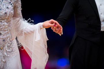 Woman and man dancer latino international dancing