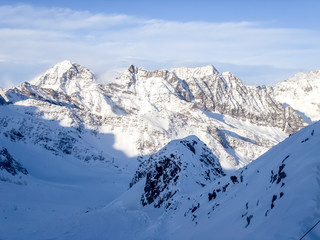 Ski resort on Stubai Glacier in Tyrol, Austria