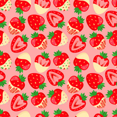 Vector chocolate covered strawberries pattern