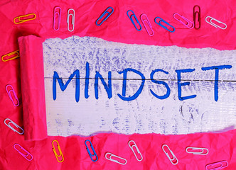 Word writing text Mindset. Business photo showcasing A standard thought of a demonstrating of what he orshe will be done