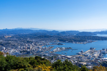 Naklejka premium [長崎県]佐世保市全景（弓張展望台）