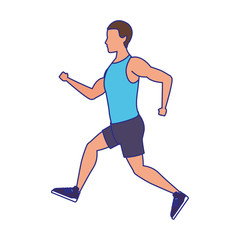 Fototapeta na wymiar avatar fitness man running icon