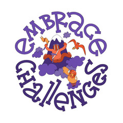 Embrace challenges lettering with doodles