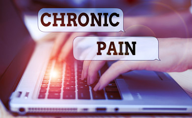 Writing note showing Chronic Pain. Business concept for pain that is ongoing and usually lasts...