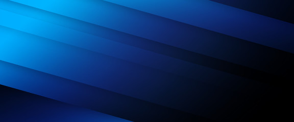Obraz premium Abstract blue simple color gradient background with dynamic straight shadow line