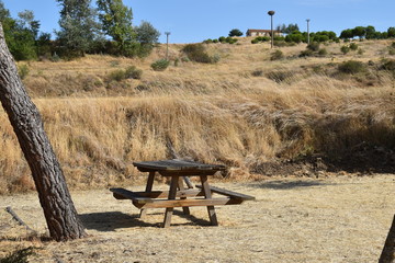 Bench in the countryside