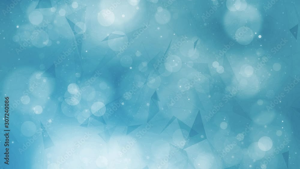 Poster network lines, triangles and circles bokeh motion background.