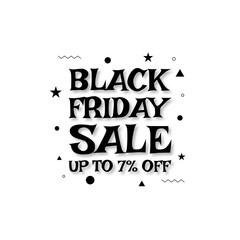 The background for Black Friday sale in a minimalist modern style and vintage memphis elements in black and white. This background is used for posters, banners, flyers and leaflets.