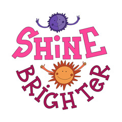 Shine brighter lettering with doodles