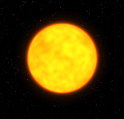 Sun graphic element suitable for compositions (3D rendering)