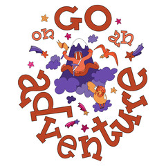Go on an adventure lettering with doodles