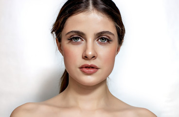 Obraz premium Beautiful young woman with clean perfect skin.