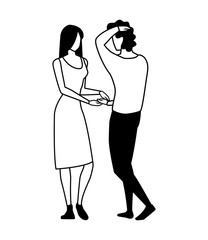 couple in love, man and woman showing affection