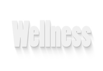 Wellness, white letters on white background