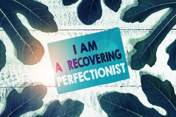 Word writing text I Am A Recovering Perfectionist. Business photo showcasing Obsessive compulsive...