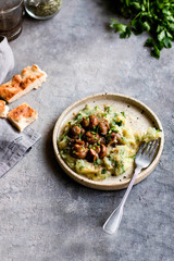 smashed potato mushrooms