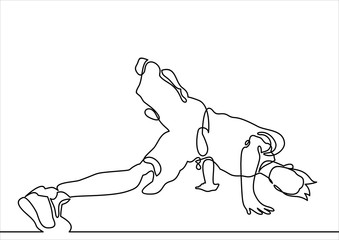 break dancer-continuous line drawing