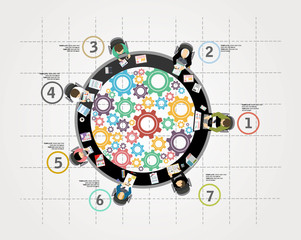 Flat design illustration concepts for business analysis and planning, consulting, team work, project management, financial report and strategy . Concepts web banner and printed materials.