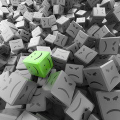 Fototapeta premium Happy and unhappy people, teamwork and society concepts, 3d rendering