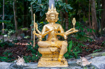 Golden shrine at Hantalay Temple Koh Lipe Thailand