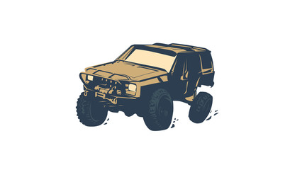 Off-road car logo, safari suv, expedition offroader. © aji