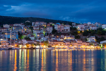 Fototapeta premium Pythagorion at night Samos Greece