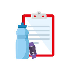 smartwatch sport with set icons vector illustration design