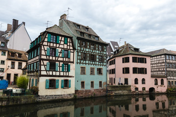 River side in Strassbourg, France - typical old houses and bridges in this old historical city
