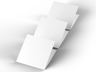 Brochure in square format folded to two - mockup. 3d illustration