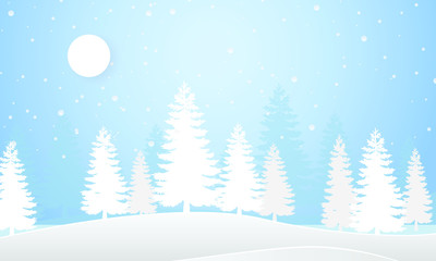 scenery winter - merry christmas and happy new year - template design