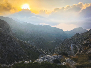 Road and curves of road to Sa Calobra,  Mallorca.